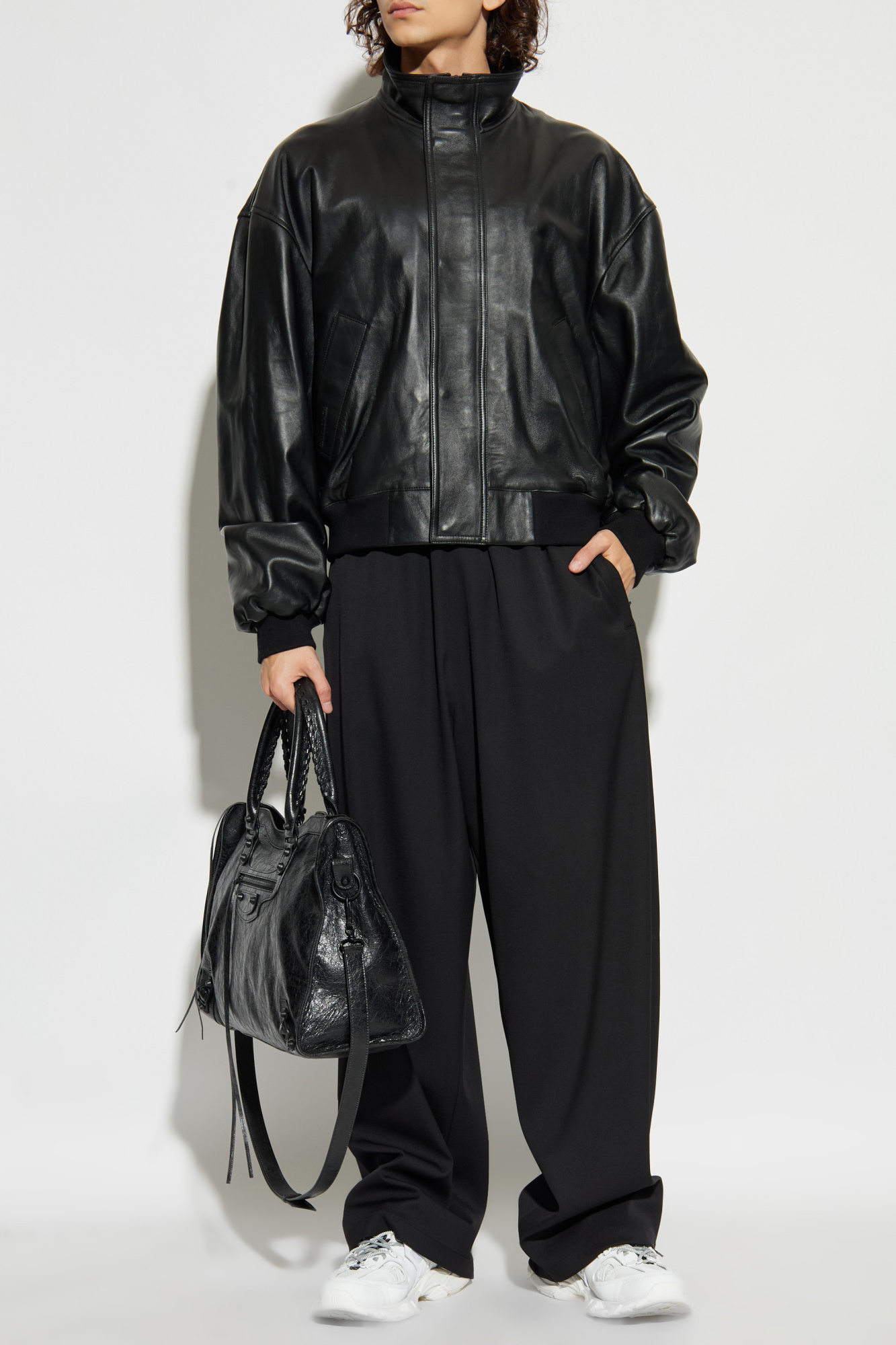 ジャケット・アウター BALENCIAGA leather jacket Balenciaga FW23 Deconstructed Zip Up Jacket 'Black Soft